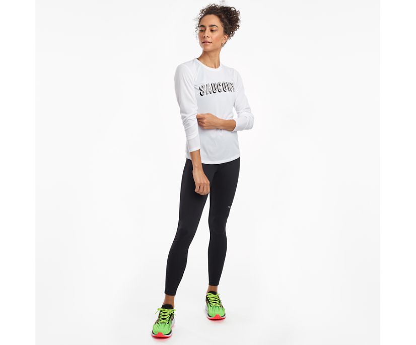 Női Saucony Stopwatch Long Sleeve Ingek Fehér | HU 561LIS